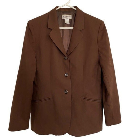 Pendleton Jackets & Blazers - Pendleton Wool Blend Blazer Brown Size 10 Petite